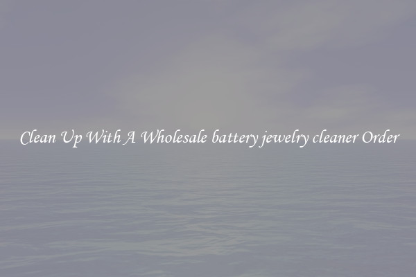 Clean Up With A Wholesale battery jewelry cleaner Order