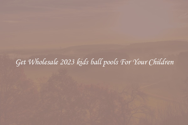 Get Wholesale 2023 kids ball pools For Your Children