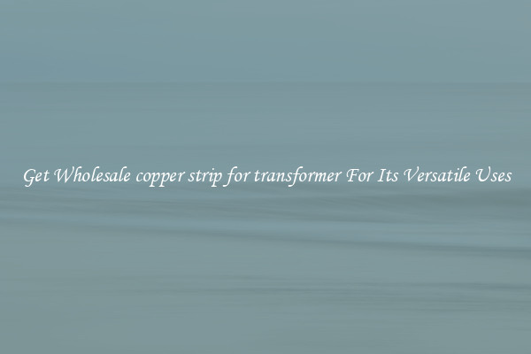 Get Wholesale copper strip for transformer For Its Versatile Uses