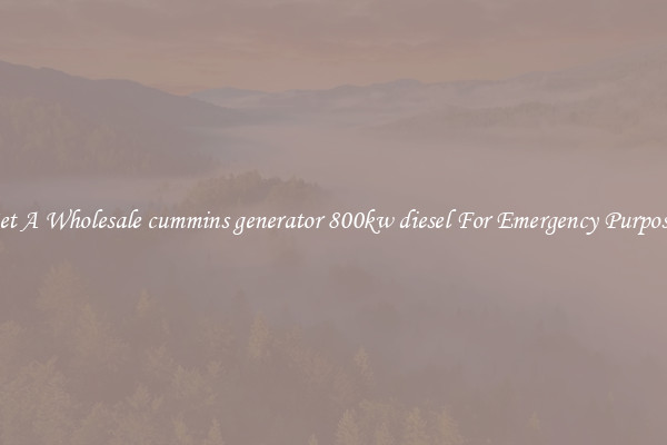 Get A Wholesale cummins generator 800kw diesel For Emergency Purposes