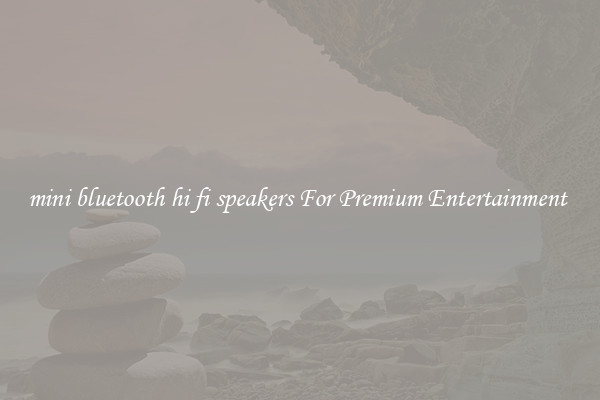 mini bluetooth hi fi speakers For Premium Entertainment 