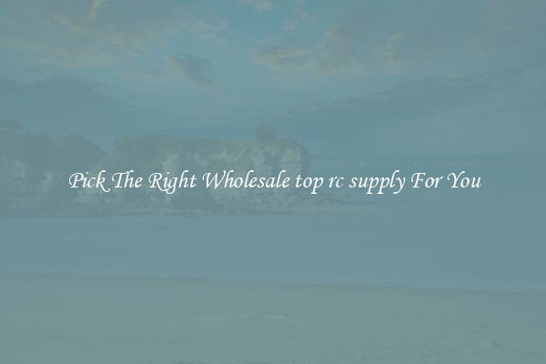 Pick The Right Wholesale top rc supply For You