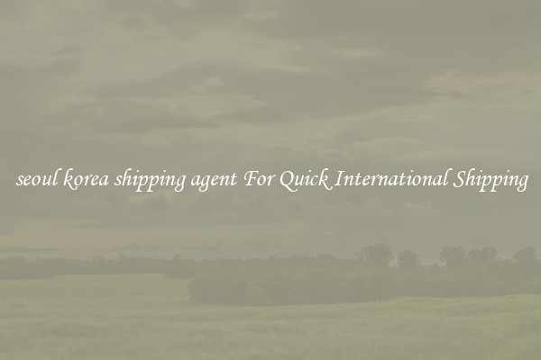 seoul korea shipping agent For Quick International Shipping
