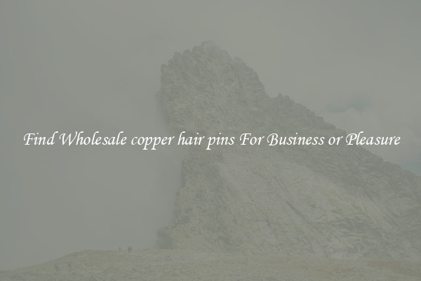 Find Wholesale copper hair pins For Business or Pleasure